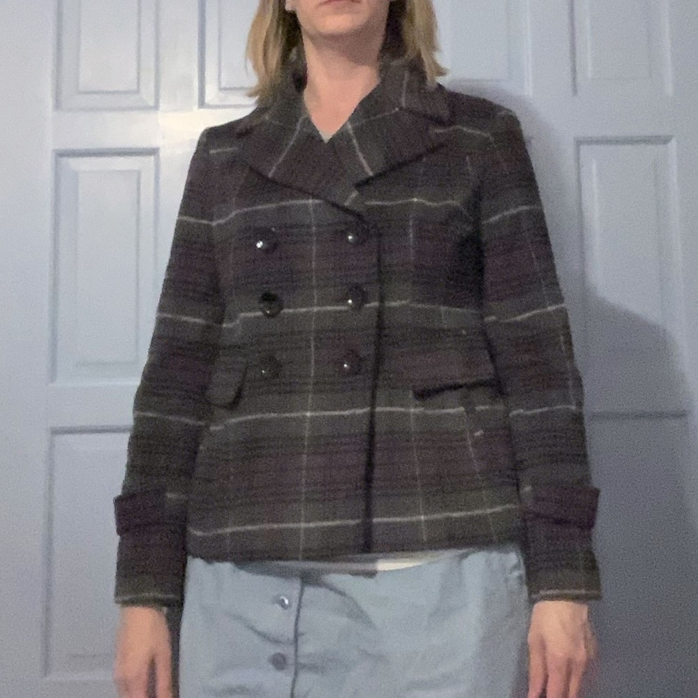 Gray and Purple Peacoat